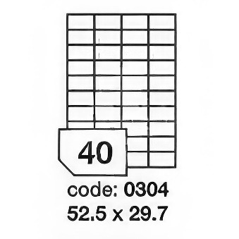 Samoprzylepne etykiety papierowe. ekonomiczne do wszystkich rodzajów drukarek - 40 etykiety na arkuszu, wymiary etykiety - 52,5 x 29,7 mm