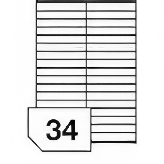 Self-adhesive labels for all types of printers - 34 labels on a sheet green