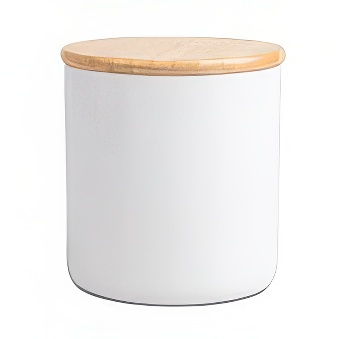 Ceramic container with wooden lid for sublimation, 500 ml