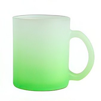 Frosted Glass Mug with Coloured Base for Sublimation and Engraving, light green