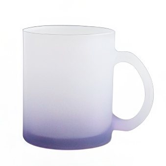 Frosted Glass Mug with Coloured Base for Sublimation and Engraving, navy blue