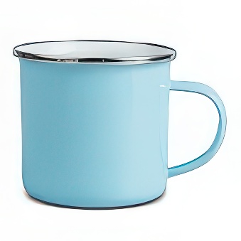 Enamel Steel Sublimation Mug - Silver Rim, blue, 300 ml