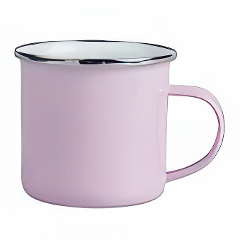 Enamel Steel Sublimation Mug - Silver Rim, light pink, 300 ml