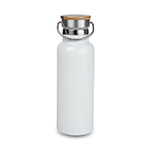 Metal thermal bottle with bamboo lid for sublimation and engraving