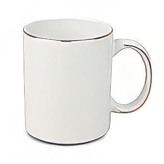 Sublimation Mug - Coloured Rim and Handle, 330 ml, gold