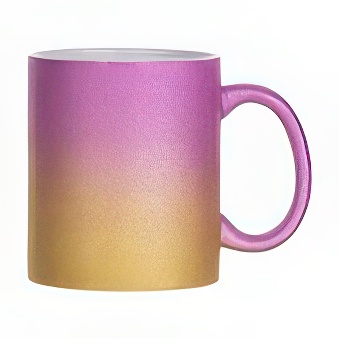 Glitter sublimation mug, 330 ml, pink/gold