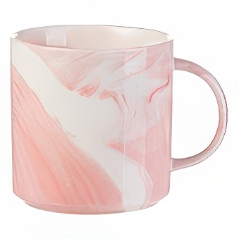 Stackable Marbled Sublimation Mug, 350 ml, pink