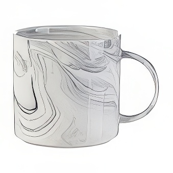 Stackable Marbled Sublimation Mug, 350 ml, grey