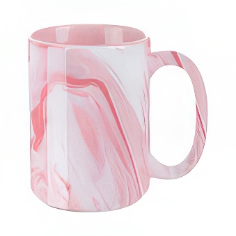 Large Marbled Sublimation Mug, 450 ml, pink
