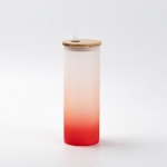 Frosted Glass Mason Jar with Bamboo Lid and Straw for Sublimation and Engraving