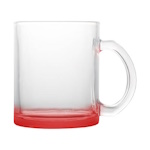 Translucent glass mug for sublimation outprint with colored bottom