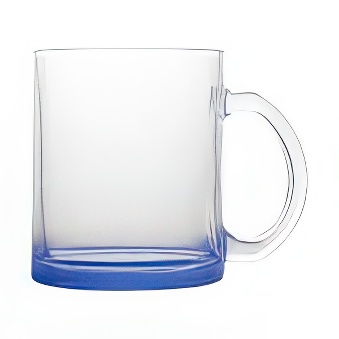 Clear Glass Mug with Coloured Base for Sublimation and Engraving, navy blue