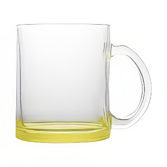 Clear Glass Mug with Coloured Base for Sublimation and Engraving, lime