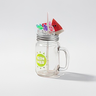 Clear Glass Mason Jar with Straw - Sublimation and Engraving, transparent