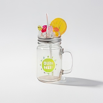 Clear Glass Mason Jar with Straw for Sublimation and Engraving, transparent