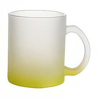 Frosted Glass Mug with Coloured Base for Sublimation and Engraving, lime