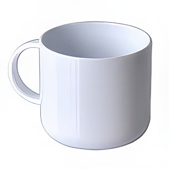 Plastic unbreakable mini mug for sublimation and engraving overprint, white, 180 ml