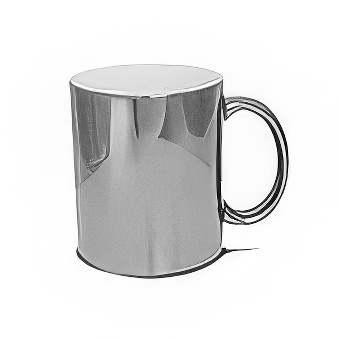 Glossy Silver Metallic Mug for Sublimation and Laser Engraving, silver, 330 ml