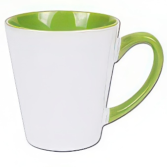 Kubek do sublimacji latte - kolorowe wnętrze i uchwyt, jasnozielony