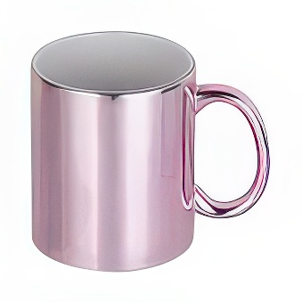 Glossy Pink Metallic Mug for Sublimation and Laser Engraving, pink, 330 ml