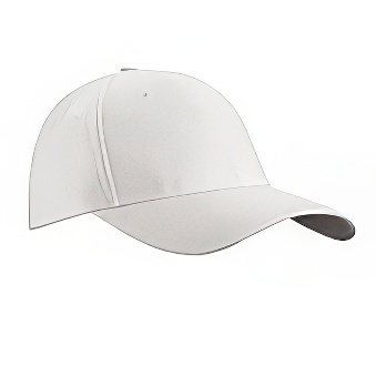 Kids peaked cap 6-panels velcro closure, white
