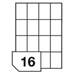 Self-adhesive labels for all types of printers- 16 labels on a sheet