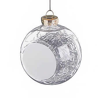Transparent christmas bauble for sublimation - silver threads inside, silver, 8 cm