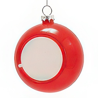 Christmas bauble for sublimation, red, 7,8 cm