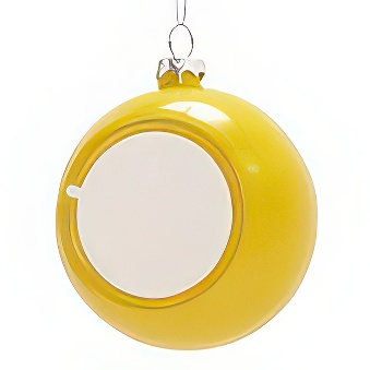 Christmas bauble for sublimation, yellow, 7,8 cm
