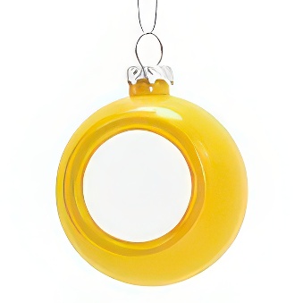 Christmas bauble for sublimation, yellow, 6 cm