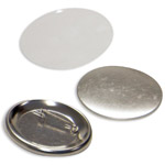 Elements for making pin badges with safety pins