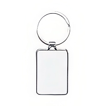 Metal, rectangle keyring with aera for sublimation and engraving