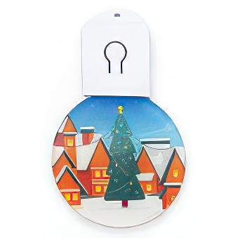 Bauble with led backlight for sublimation printing - round, white, 7 cm