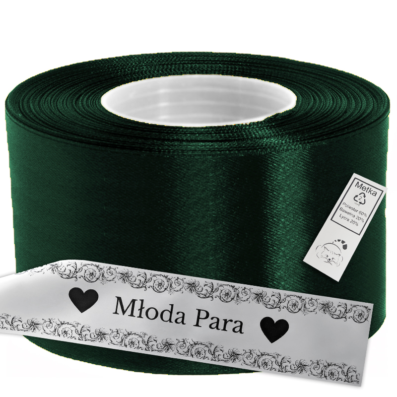 Satin Ribbon for Thermal Transfer Printing dark green 10 cm x 50 m