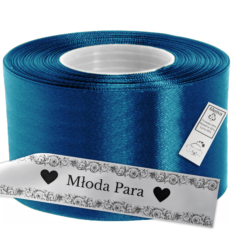 Satin Ribbon for Thermal Transfer Printing azure 10 cm x 50 m