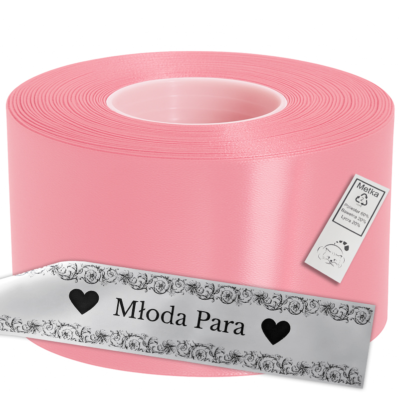 Satin Ribbon for Thermal Transfer Printing pink 10 cm x 50 m