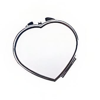 Metalowe lusterko do sublimacji - serce 6,2x6,8 cm