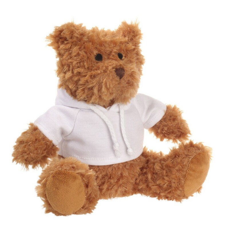 Brown Teddy Bear with a white T-shirt for Print with Flex and Flock Foils, 20 cm