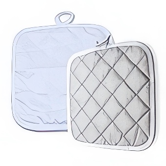 Kitchen and oven glove for sublimation white/silver 20x20 cm