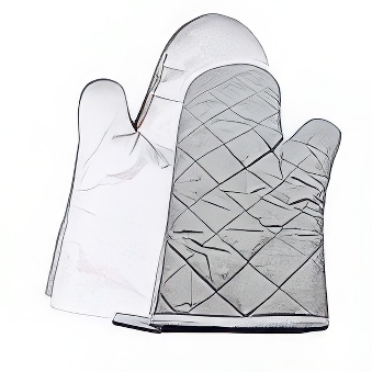 Kitchen and oven glove white/silver for sublimation 14x30 cm