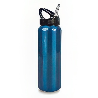 Metal bottle with mouthpiece for sublimation and engraving, blue, 800 ml