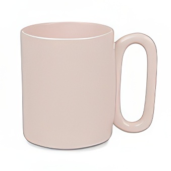 Coloured Sublimation Mug with Oval Handle, pink