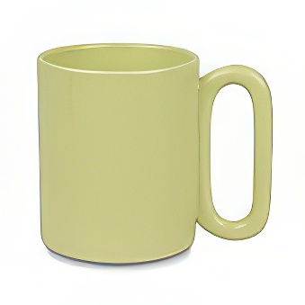 Coloured Sublimation Mug with Oval Handle, green
