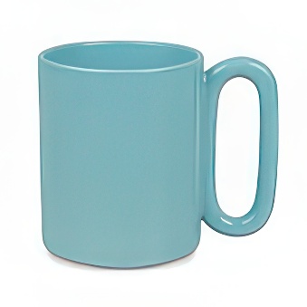 Coloured Sublimation Mug with Oval Handle, blue