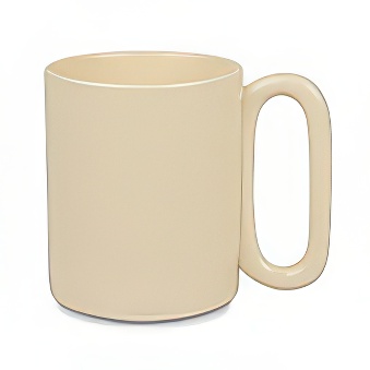 Coloured Sublimation Mug with Oval Handle, beige