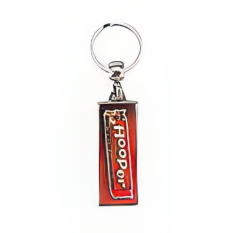 Metal Keychain Blanks with Black Faux Leather Backing - 18x50 mm Printing Area