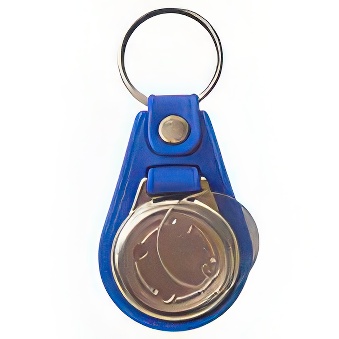 Elements for Making Metal Keychains on an Eco Blue Leather Pad and 25 mm Graphic Area