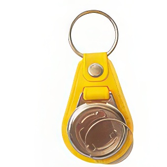 Elements for Making Metal Keychains on an Eco Yellow Leather Pad and 25 mm Printing Area