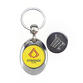 Metal Keychain Blanks with Black Faux Leather Backing, 25 mm Printing Area