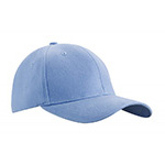Peaked cap 6-panels with metal clip for Flex and Flock Printing, sky blue